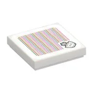 Tile 2 x 2 with Turnip and Barcode Print (Sticker), White