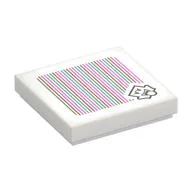 Tile 2 x 2 with Boo and Barcode Print (Sticker), White