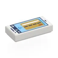 Tile 1 x 2 with Smart Phone, Credit/Debit Card Screen Print, White