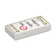 Tile 1 x 2 with 'Once upon a time...' and Gold Scrollwork Print, White