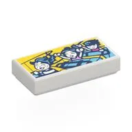 Tile 1 x 2 with Photo of Liann, Autumn, Leo on Roller Coaster Print, White