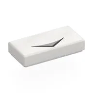 Tile 1 x 2 with Black Line, Light Bluish Grey Triangle Print, White