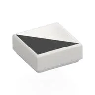 Tile 1 x 1 with Black Triangle Print, White