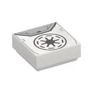 Tile 1 x 1 with Clone Insigne Print, White
