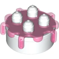 Duplo Food Cake with Trans Dark Pink Frosting, White