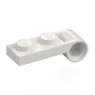 Plate Special 1 x 2 with Pin Hole On Side, White