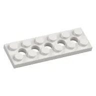 Technic Plate 2 x 6 [5 Holes], White