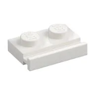 Plate Special 1 x 2 with Door Rail, White