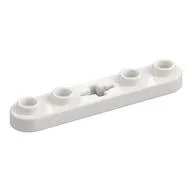 Technic Plate 1 x 5 with Smooth Ends, 4 Studs and Centre Axle Hole, White