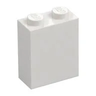 Brick 1 x 2 x 2 with Inside Stud Holder, White