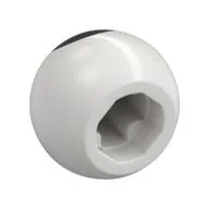 Technic Ball Joint with Black Dot (Eye) Print, White