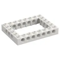 Technic Brick 6 x 8 with 4 x 6 Opening, White
