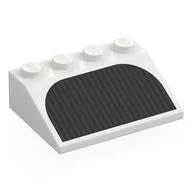 Brick Sloped 33° 3 x 4 with Black Vent Print, White