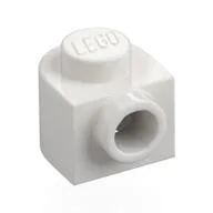 Plate Special 1 x 1 x 2/3 Half Round with Side Stud, White