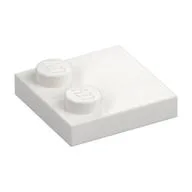 Plate Special 2 x 2 with Only 2 studs, White