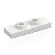 Plate Special 1 x 3 with 2 Studs with Groove and Inside Stud Holder (Jumper), White