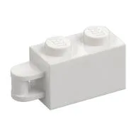 Brick Special 1 x 2 with Vertical Closed Handle on Edge, White