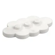 Plate Special 3 x 5 Cloud with 3 Center Studs, White