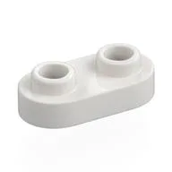 Plate Special 1 x 2 Rounded with 2 Open Studs, White