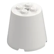 Cone 4 x 4 x 3 with Axle Hole, White