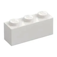 Brick 1 x 3, White