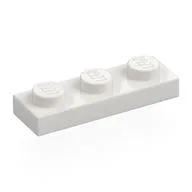 Plate 1 x 3, White