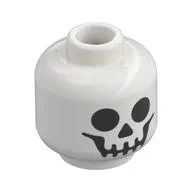 Minifig Head Skeleton, Standard Skull Print, White