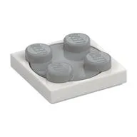 Turntable 2 x 2 Plate, Light Bluish Gray Top [Complete Assembly], White
