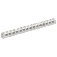 Technic Brick 1 x 16 [15 Pin Holes], White