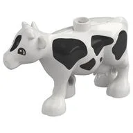 Duplo Animal Cow with Black Spots Print, White