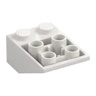 Brick Sloped Inverted 33° 3 x 2, Connections between Studs, Ovoid Bottom Pin, White