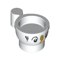 Equipment Cup / Teacup with Face and Crack Print (Chip), White