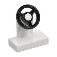 Steering Stand 1 x 2 with Black Steering Wheel, White