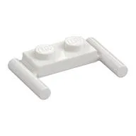 Plate Special 1 x 2 with Handles [Flat Ends / Low Attachment], White
