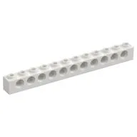 Technic Brick 1 x 12 [11 Pin Holes], White