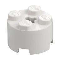 Brick Round 2 x 2 with Axle Hole, White