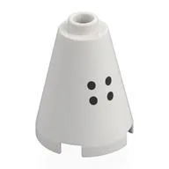 Cone 2 x 2 x 2, Open Stud with Black Dots Print, White