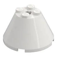Cone 4 x 4 x 2, Axle Hole [Plain], White