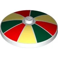 Dish 4 x 4 Inverted [Radar] with Dark Green/Red/Bright Light Yellow Sections Print, White