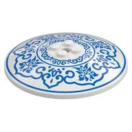 Dish 8 x 8 Inverted [Radar] with Dark Azure Decorations Print, White