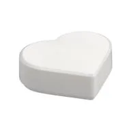 Tile 1 x 1 Heart, White