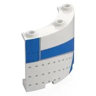 Panel 4 x 4 x 3 Quarter Cylinder with Blue Dunk Shoe Left Heel Tab Print, White