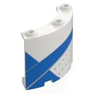 Panel 4 x 4 x 3 Quarter Cylinder with Blue Dunk Shoe Right Heel Tab Print, White