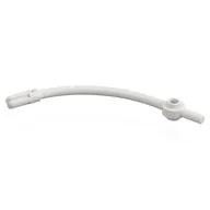 Bar Curved with Axle End and 1 x 1 Round Plate, White
