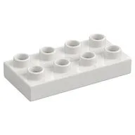 Duplo Plate 2 x 4, White