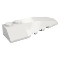 Brick Wedged, Curved 6 x 2 Right, Inner Ridges, White