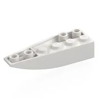Brick Wedged, Curved Inverted 6 x 2 Right, White
