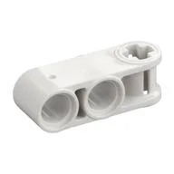 Technic Axle and Pin Connector Perpendicular 3L with 2 Pin Holes, White