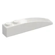 Brick Curved 6 x 1, White