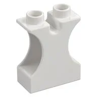 Duplo Brick 1 x 2 x 2 with Side Cutouts and Channel in Top, White